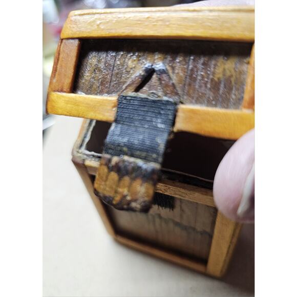 Trench Art Cigarette Box Cover Made With Paper Matches Prison Or Tramp Art 1940s - Picture 2 of 8